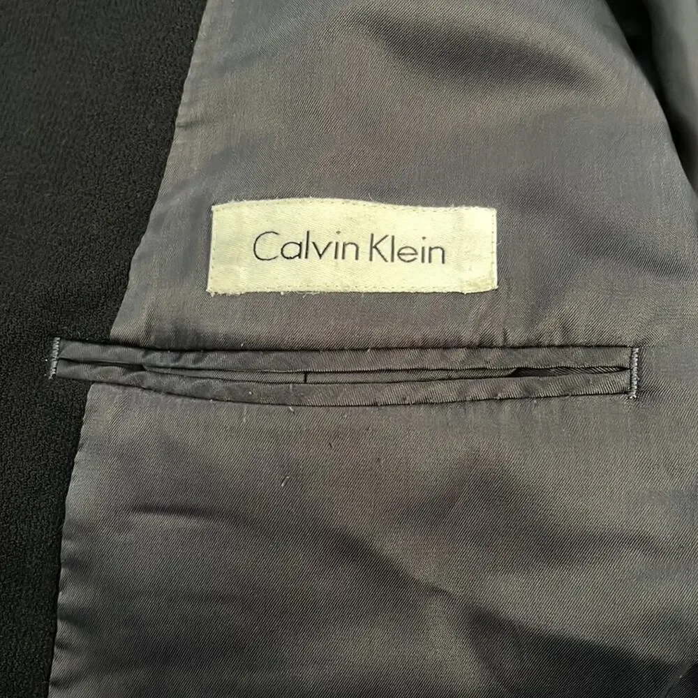 Vintage Calvin Klein Mens Classic Navy 3 Button Wool Blazer/Sports Coat Size 44R